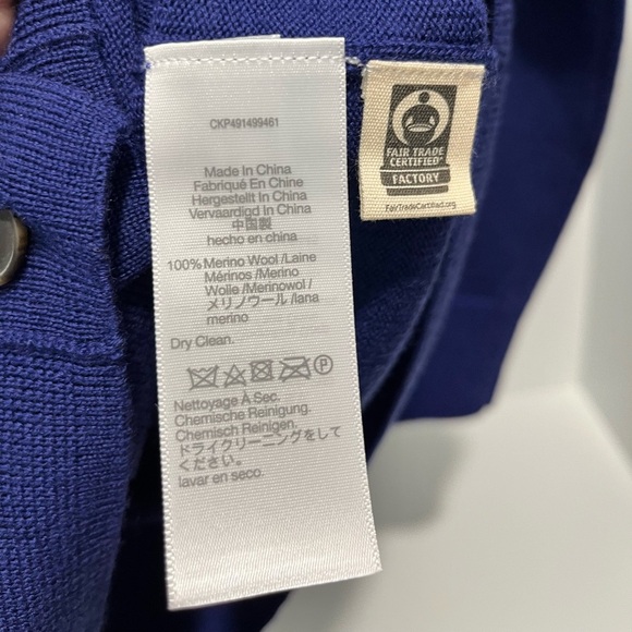Madewell Merino Wool Boyfriend Cardigan Button Relaxed Bright Cobalt XS XXS NWT - Picture 12 of 13